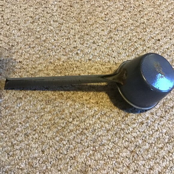 Antique Granite Ladle - Kitchen Primitive - Vintage Farm Primitive - Gray - Picture 2 of 5